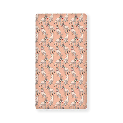 Orange Bull Terrier Pattern Print Baby Crib Sheet