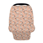 Orange Bull Terrier Pattern Print Baby Seat Cover