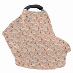 Orange Bull Terrier Pattern Print Baby Seat Cover