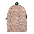 Orange Bull Terrier Pattern Print School Backpack