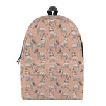 Orange Bull Terrier Pattern Print Backpack