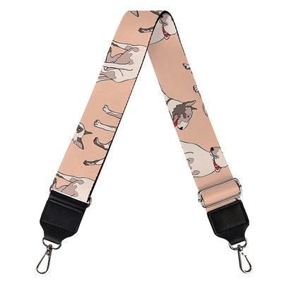 Orange Bull Terrier Pattern Print Bag Strap