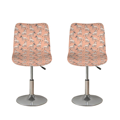Orange Bull Terrier Pattern Print Bar Stool Covers