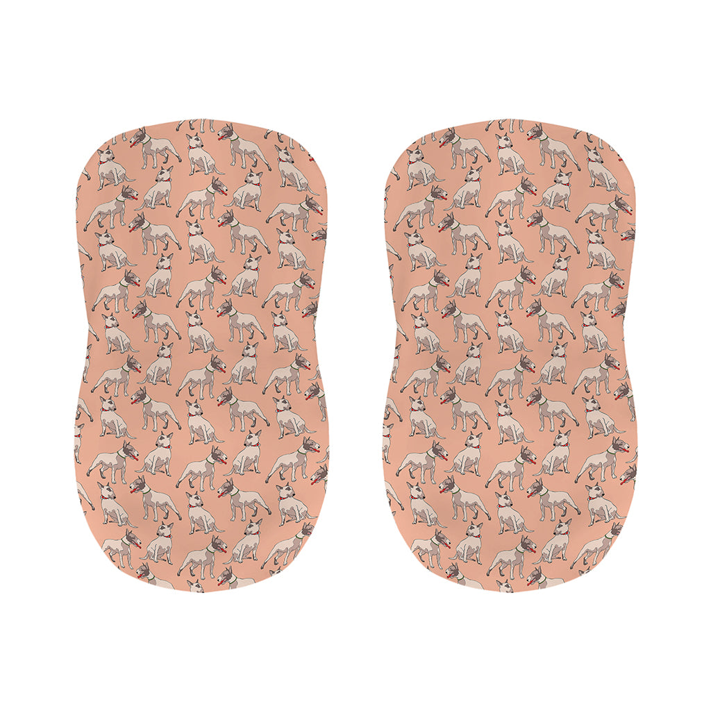 Orange Bull Terrier Pattern Print Bar Stool Covers