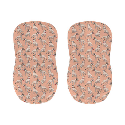 Orange Bull Terrier Pattern Print Bar Stool Covers