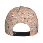 Orange Bull Terrier Pattern Print Baseball Cap