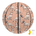 Orange Bull Terrier Pattern Print Basketball