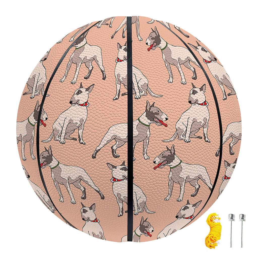 Orange Bull Terrier Pattern Print Basketball