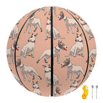 Orange Bull Terrier Pattern Print Basketball
