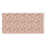 Orange Bull Terrier Pattern Print Beach Towel