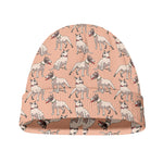 Orange Bull Terrier Pattern Print Beanie