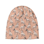 Orange Bull Terrier Pattern Print Beanie