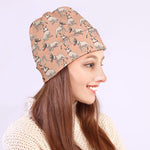 Orange Bull Terrier Pattern Print Beanie