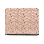 Orange Bull Terrier Pattern Print Bifold Wallet