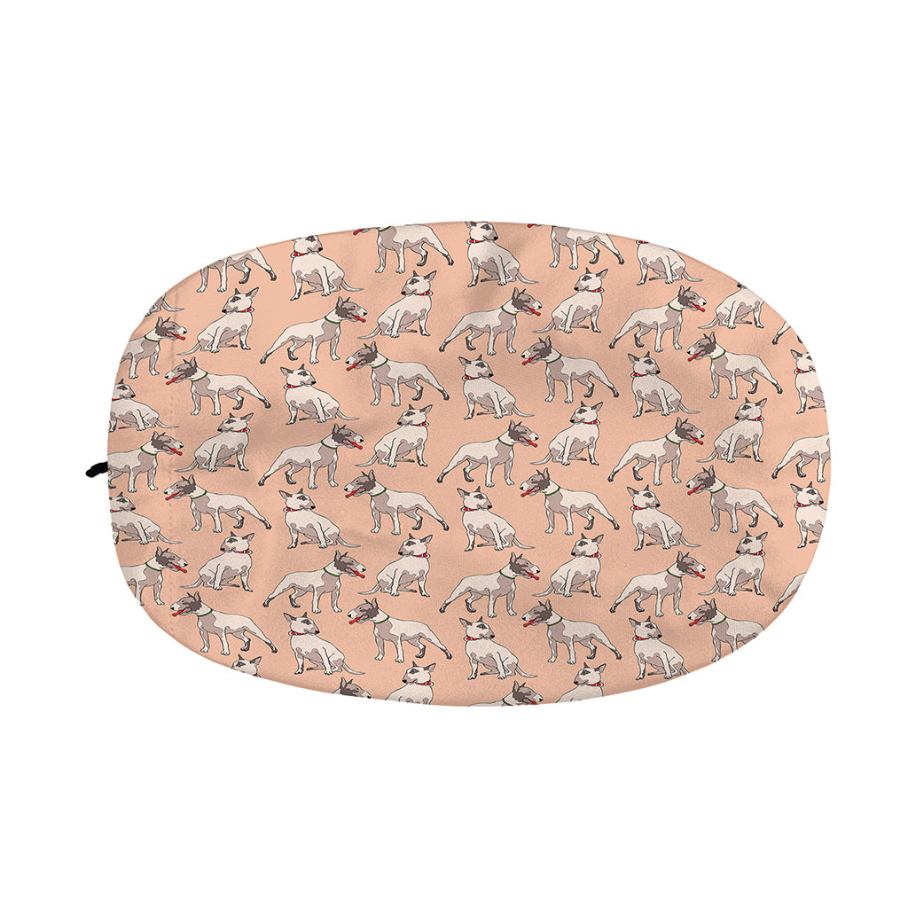 Orange Bull Terrier Pattern Print Car Side Mirror Covers