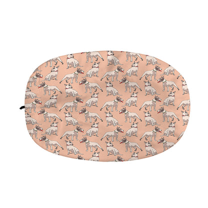Orange Bull Terrier Pattern Print Car Side Mirror Covers