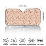 Orange Bull Terrier Pattern Print Car Windshield Sun Shade