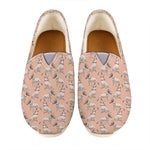 Orange Bull Terrier Pattern Print Casual Shoes