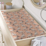 Orange Bull Terrier Pattern Print Changing Pad Cover