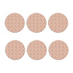 Orange Bull Terrier Pattern Print Coaster Set