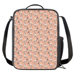 Orange Bull Terrier Pattern Print Crossbody Lunch Bag