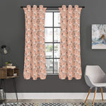 Orange Bull Terrier Pattern Print Curtain