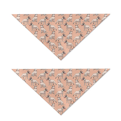 Orange Bull Terrier Pattern Print Dog Bandana