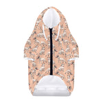 Orange Bull Terrier Pattern Print Dog Zip Up Hoodie