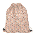 Orange Bull Terrier Pattern Print Drawstring Bag