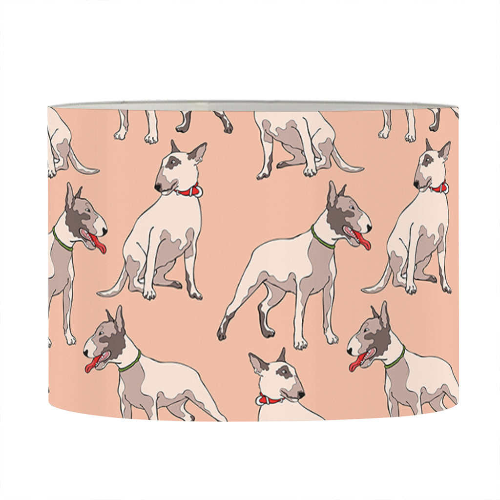 Orange Bull Terrier Pattern Print Drum Lamp Shade
