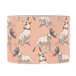 Orange Bull Terrier Pattern Print Drum Lamp Shade