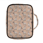 Orange Bull Terrier Pattern Print Front Pocket Bible Bag