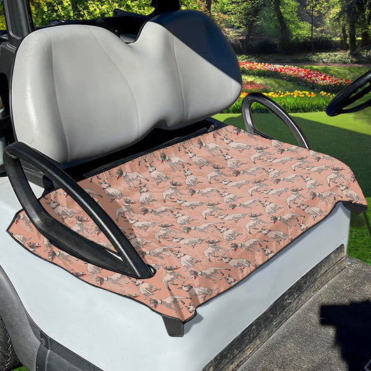 Orange Bull Terrier Pattern Print Golf Cart Seat Cover