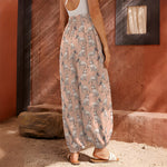 Orange Bull Terrier Pattern Print Harem Pants