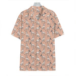 Orange Bull Terrier Pattern Print Hawaiian Shirt