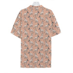 Orange Bull Terrier Pattern Print Hawaiian Shirt