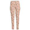 Orange Bull Terrier Pattern Print High-Waisted Pocket Leggings