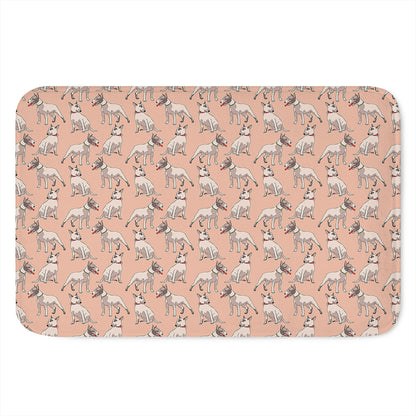 Orange Bull Terrier Pattern Print Indoor Door Mat