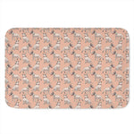 Orange Bull Terrier Pattern Print Indoor Door Mat