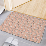 Orange Bull Terrier Pattern Print Indoor Door Mat