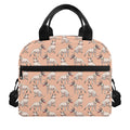 Orange Bull Terrier Pattern Print Insulated Lunch Bag