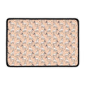 Orange Bull Terrier Pattern Print Kitchen Mat