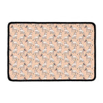 Orange Bull Terrier Pattern Print Kitchen Mat