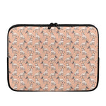 Orange Bull Terrier Pattern Print Laptop Sleeve