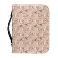 Orange Bull Terrier Pattern Print Leather Bible Cover
