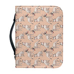 Orange Bull Terrier Pattern Print Leather Bible Cover