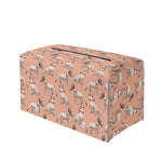Orange Bull Terrier Pattern Print Leather Tissue Box Cover