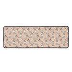 Orange Bull Terrier Pattern Print Long Kitchen Mat