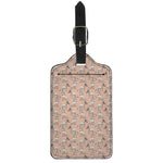 Orange Bull Terrier Pattern Print Luggage Tag