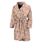 Orange Bull Terrier Pattern Print Men's Bathrobe